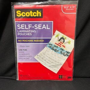Scotch Brand Self Laminating Pouches 8.5" x 11" Open PKG - 9 Pouches